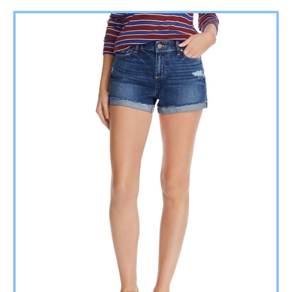Paige cuff denim distressed shorts. Size 30